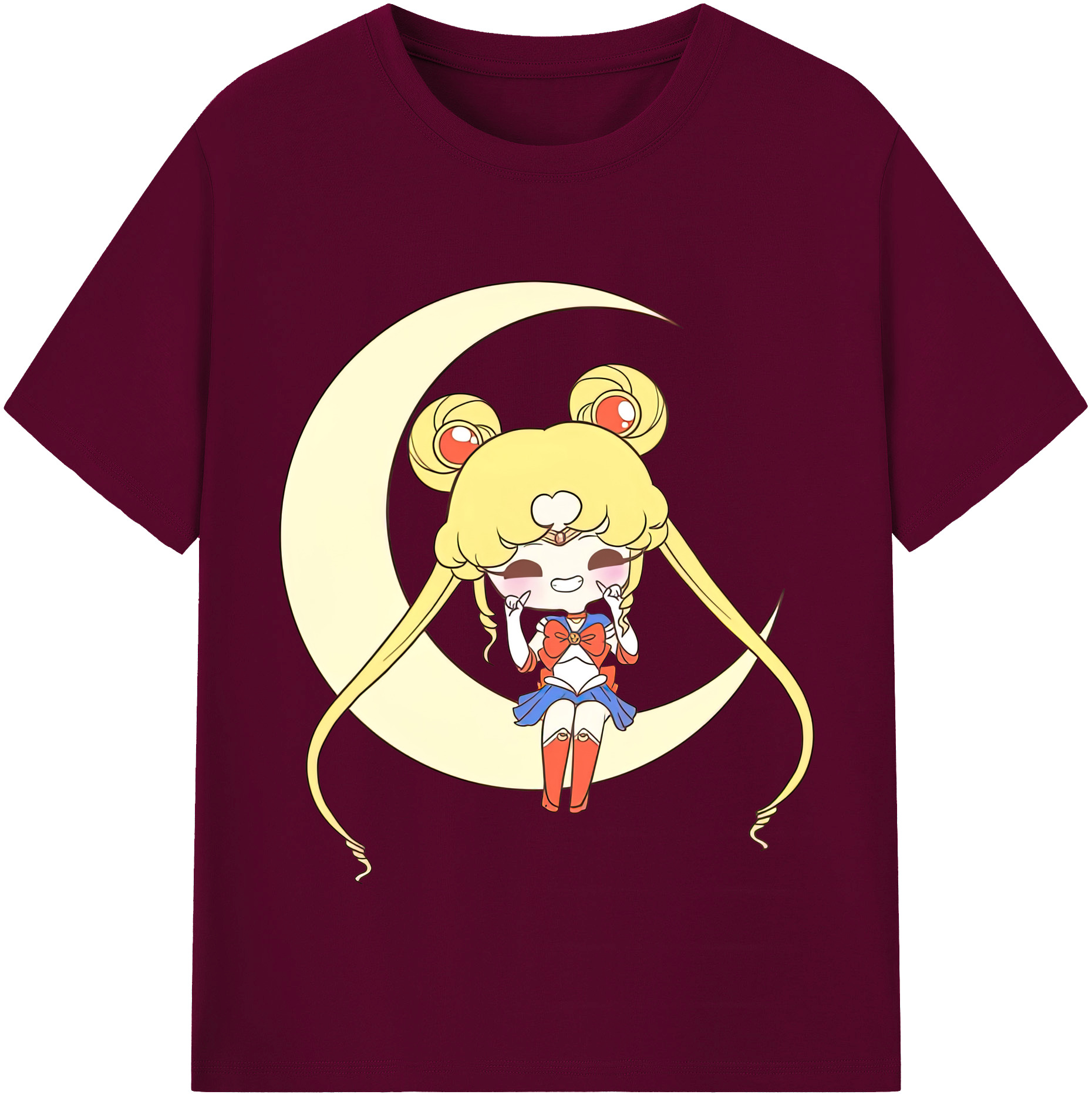 （画像用） 美少女戦士セーラームーン 月野 うさぎ つきの うさぎ Sailor Moon Tsukino Usagi レディースカジュアルプリントTシャツ（綿100％）